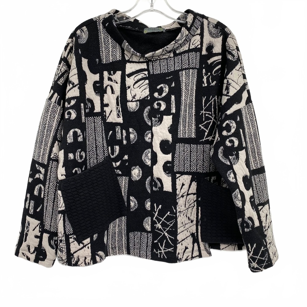 Chalet Et Ceci Black Beige Pullover Crew Neck | Womens M